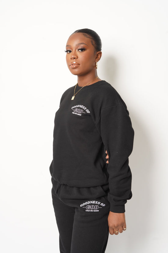 “G.O.D” BLACK SWEATSHIRT - Lavish by Grace